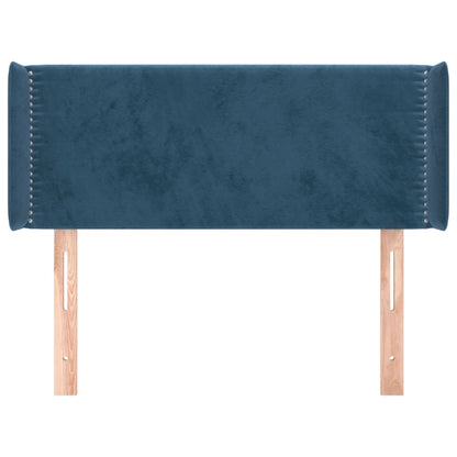 Cabeceira de cama c/ abas veludo 83x16x78/88 cm azul-escuro