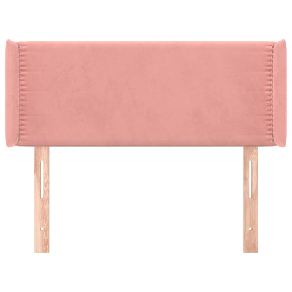 Cabeceira de cama c/ abas veludo 83x16x78/88 cm rosa