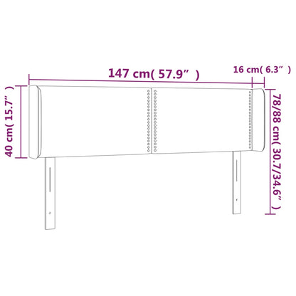 Cabeceira de cama c/ abas couro artificial 147x16x78/88cm preto