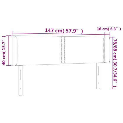 Cabeceira de cama c/ abas couro artificial 147x16x78/88cm cinza