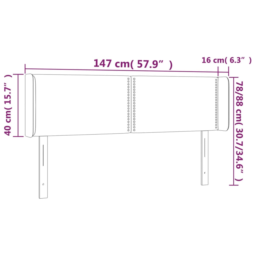 Cabeceira cama abas couro artificial 147x16x78/88 cm cappuccino