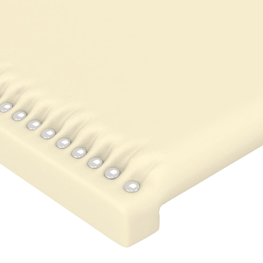 Cabeceira de cama c/ abas couro artificial 203x16x78/88cm creme