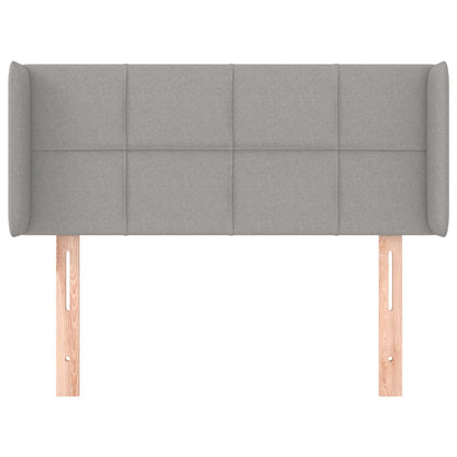 Cabeceira de cama c/ abas tecido 83x16x78/88 cm cinzento-claro