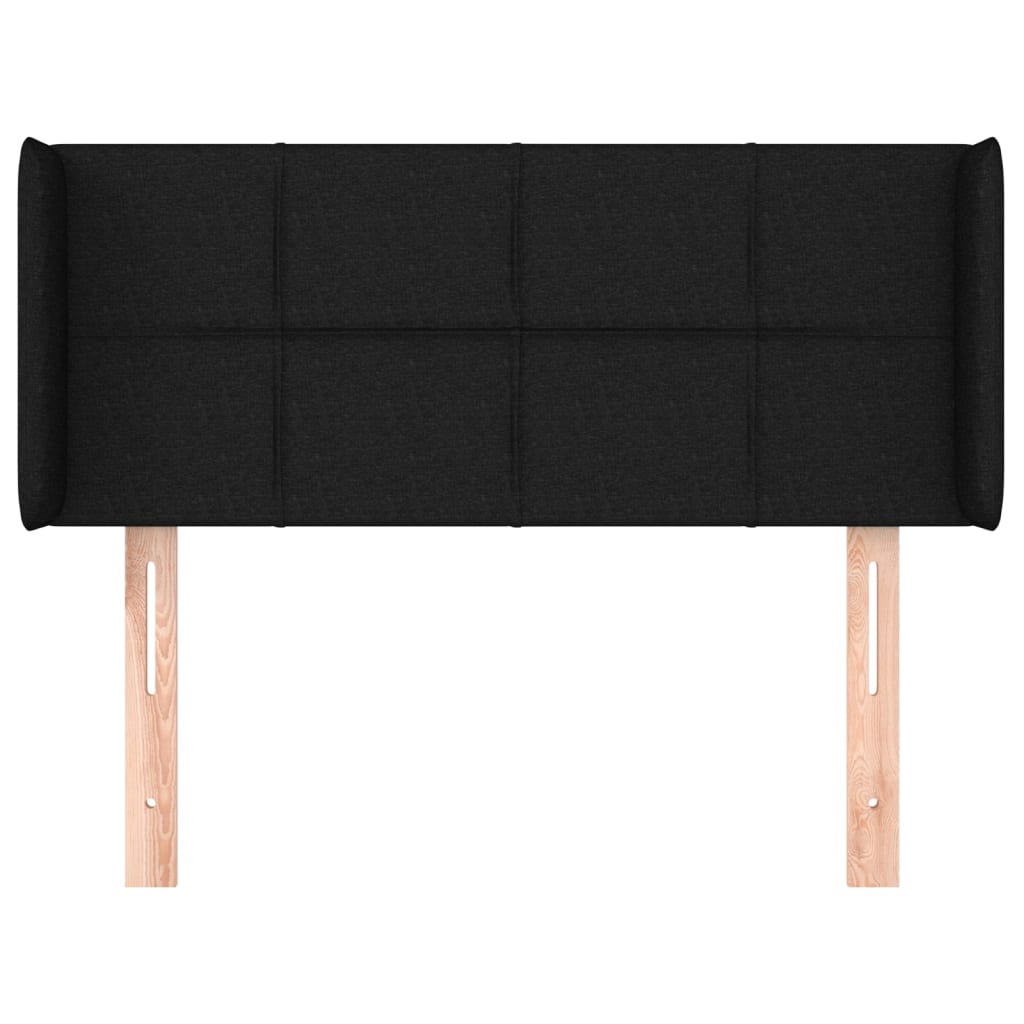 Cabeceira de cama c/ abas tecido 83x16x78/88 cm preto