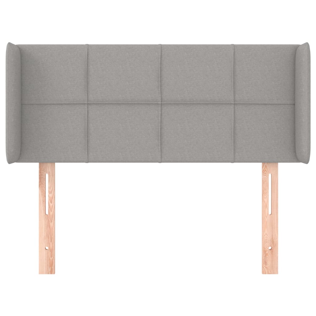 Cabeceira de cama c/ abas tecido 93x16x78/88 cm cinzento-claro