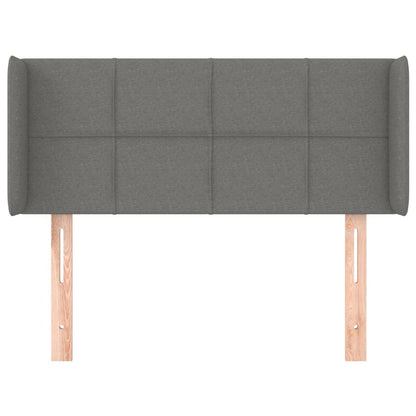 Cabeceira de cama c/ abas tecido 93x16x78/88 cm cinzento-escuro