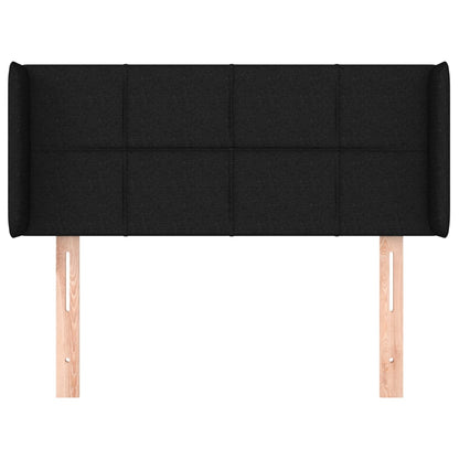 Cabeceira de cama c/ abas tecido 103x16x78/88 cm preto