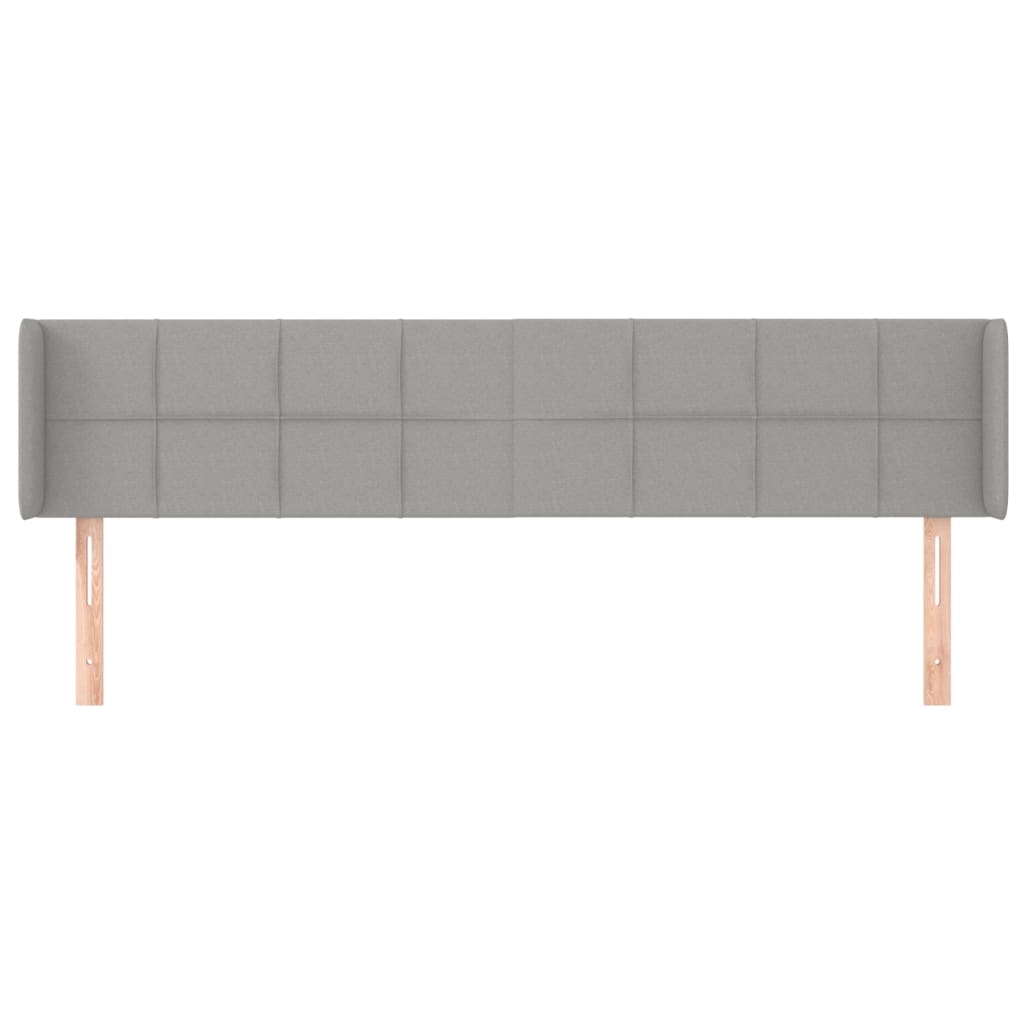 Cabeceira de cama c/ abas tecido 147x16x78/88 cm cinzento-claro