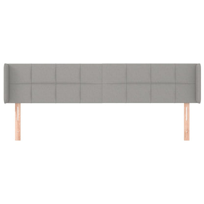 Cabeceira de cama c/ abas tecido 147x16x78/88 cm cinzento-claro