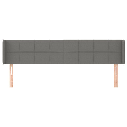 Cabeceira de cama c/ abas tecido 183x16x78/88cm cinzento-escuro