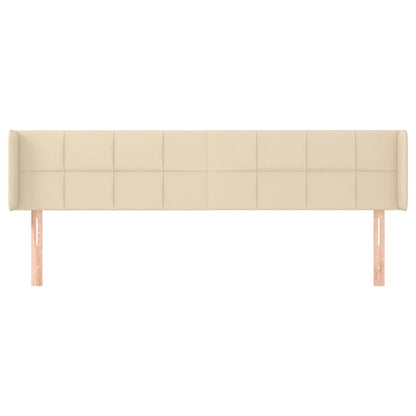 Cabeceira de cama c/ abas tecido 203x16x78/88 cm creme