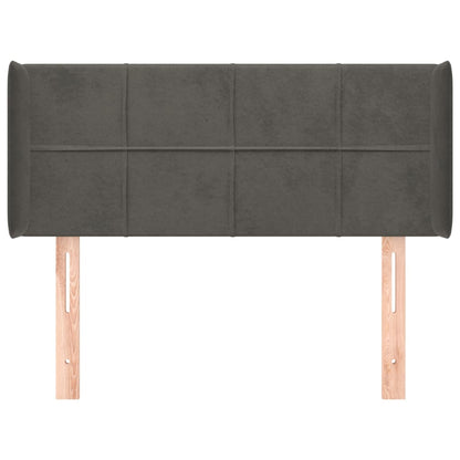 Cabeceira de cama c/ abas veludo 83x16x78/88 cm cinzento-escuro