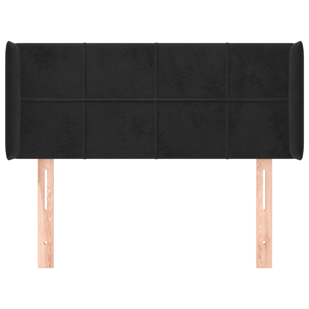 Cabeceira de cama c/ abas veludo 83x16x78/88 cm preto