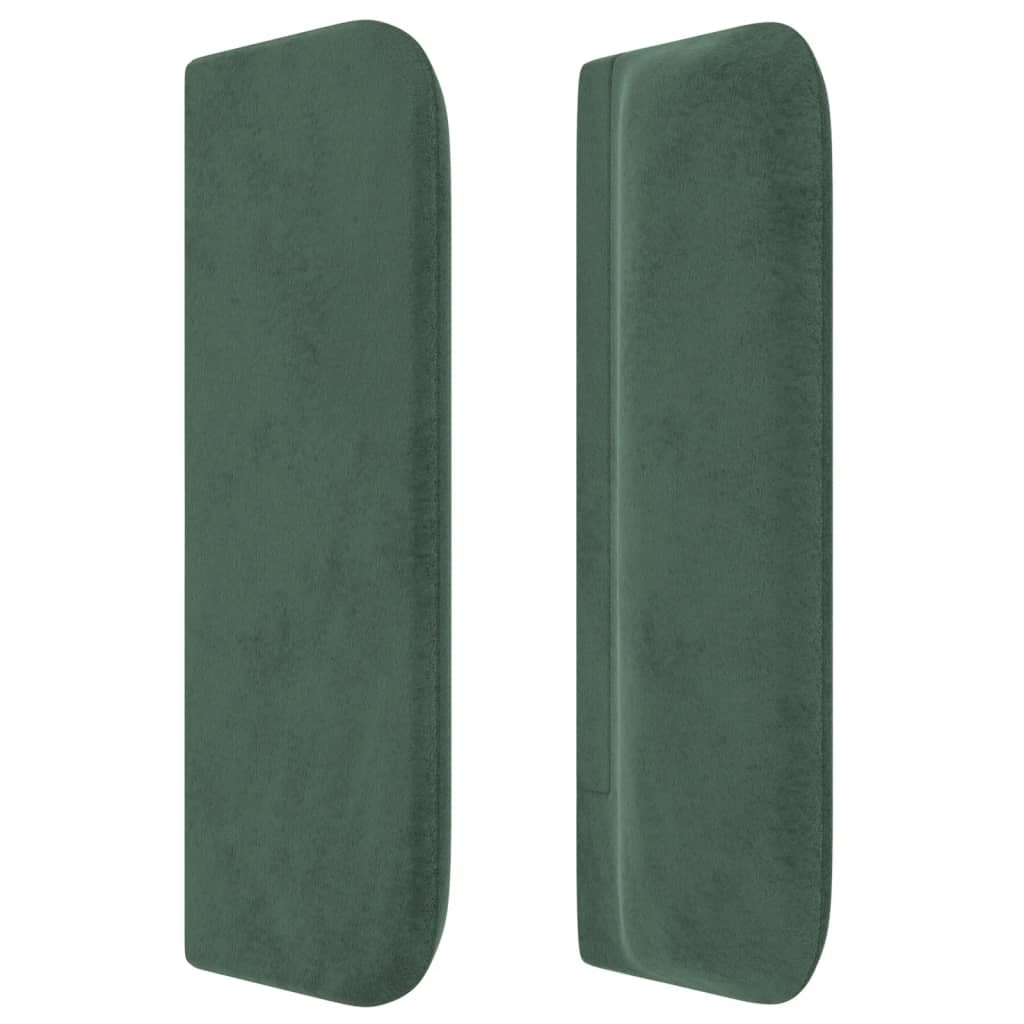 Cabeceira de cama c/ abas veludo 93x16x78/88 cm verde-escuro