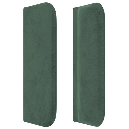 Cabeceira de cama c/ abas veludo 93x16x78/88 cm verde-escuro