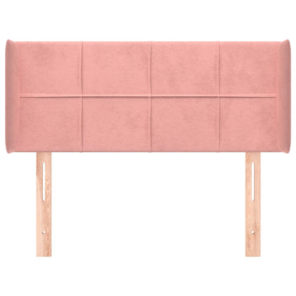 Cabeceira de cama c/ abas veludo 83x16x78/88 cm rosa