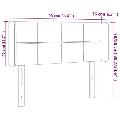 Cabeceira de cama c/ abas veludo 83x16x78/88 cm rosa