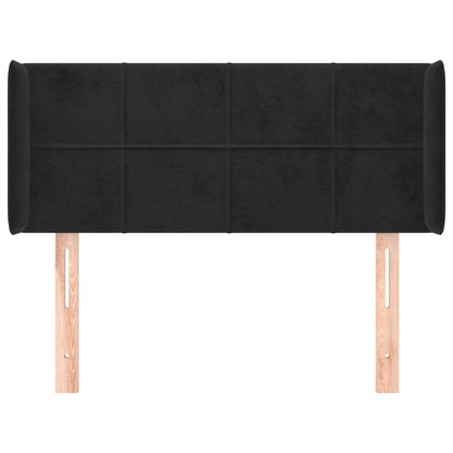 Cabeceira de cama c/ abas veludo 103x16x78/88 cm preto