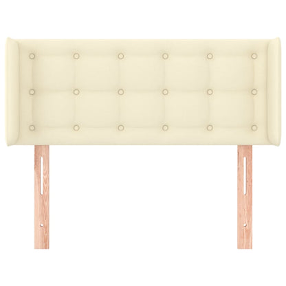 Cabeceira de cama c/ abas couro artificial 83x16x78/88 cm creme