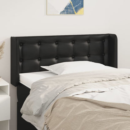 Cabeceira de cama c/ abas couro artificial 93x16x78/88 cm preto