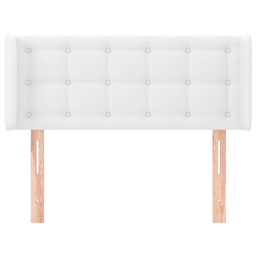 Cabeceira de cama c/ abas couro artificial 93x16x78/88cm branco