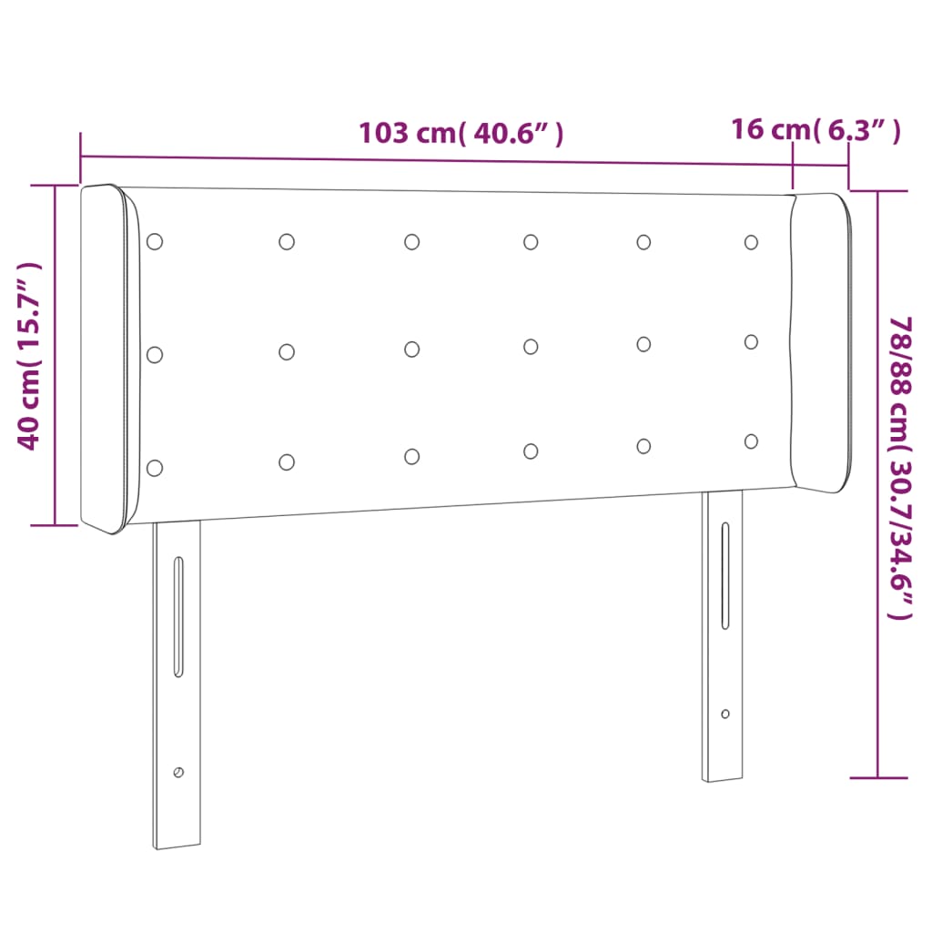 Cabeceira de cama c/ abas couro artificial 103x16x78/88cm preto