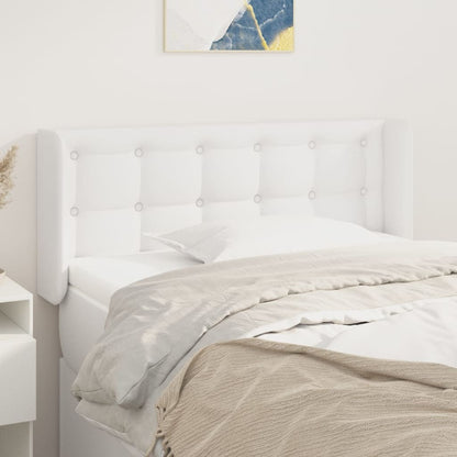 Cabeceira cama c/ abas couro artificial 103x16x78/88 cm branco