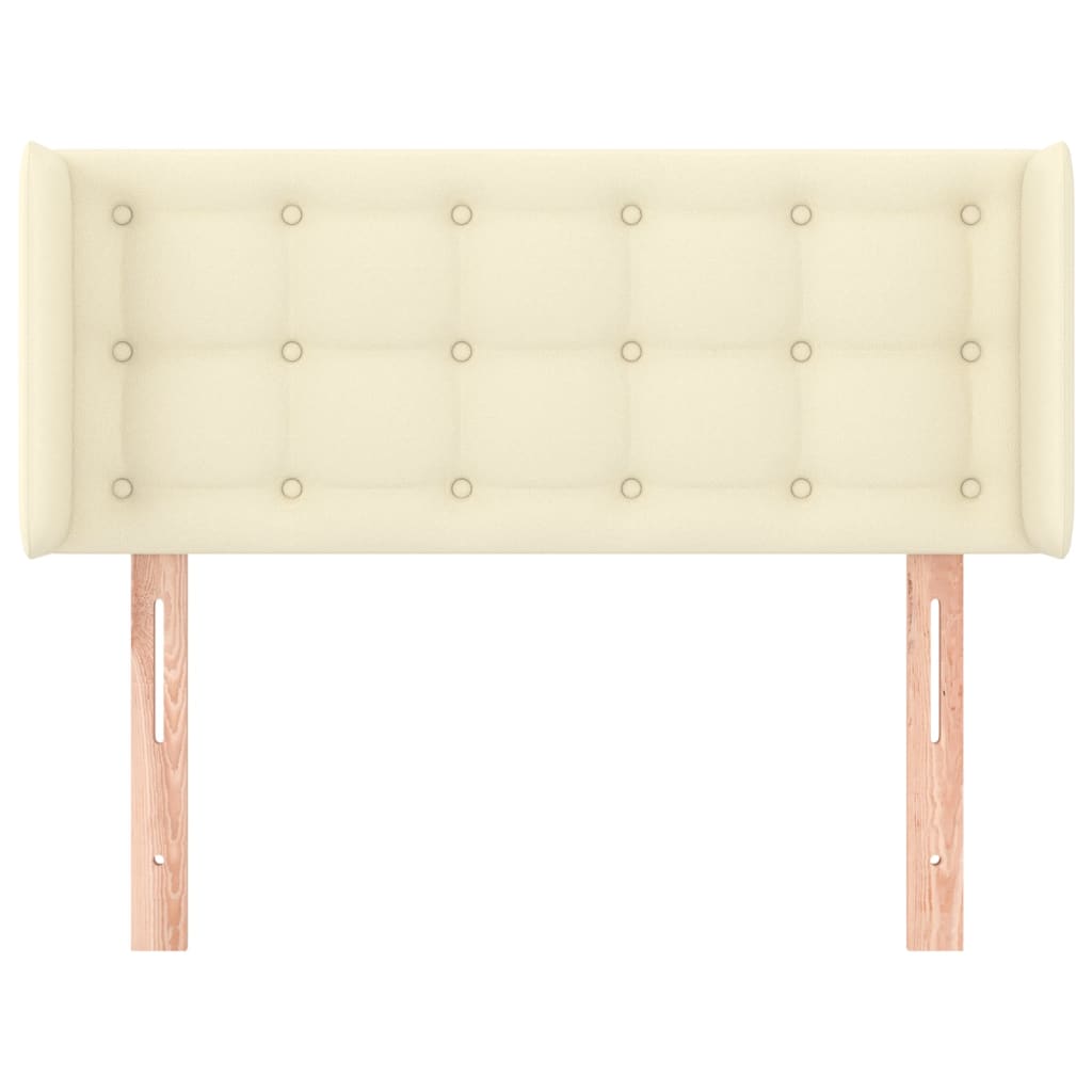 Cabeceira de cama c/ abas couro artificial 103x16x78/88cm creme