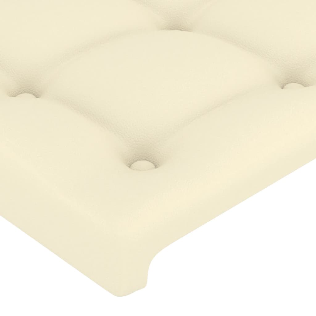 Cabeceira de cama c/ abas couro artificial 103x16x78/88cm creme