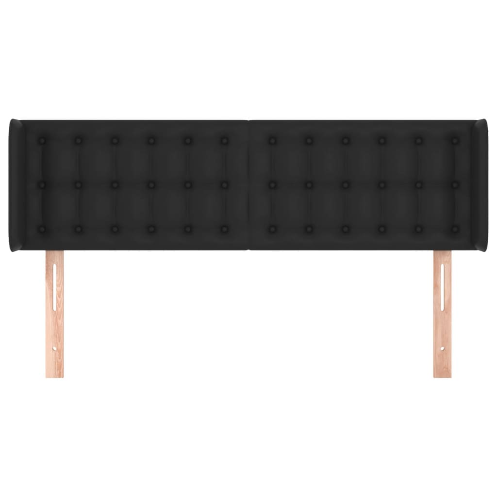 Cabeceira de cama c/ abas couro artificial 147x16x78/88cm preto