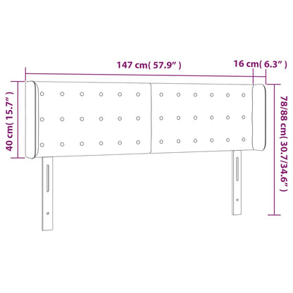 Cabeceira de cama c/ abas couro artificial 147x16x78/88cm preto