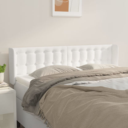 Cabeceira cama c/ abas couro artificial 147x16x78/88 cm branco