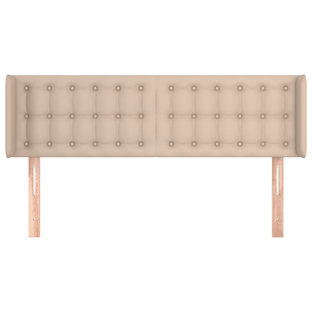 Cabeceira cama abas couro artificial 147x16x78/88 cm cappuccino