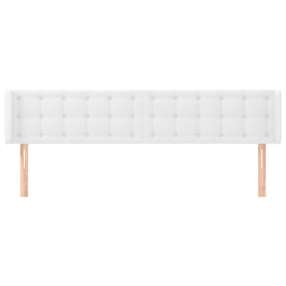 Cabeceira cama c/ abas couro artificial 163x16x78/88 cm branco