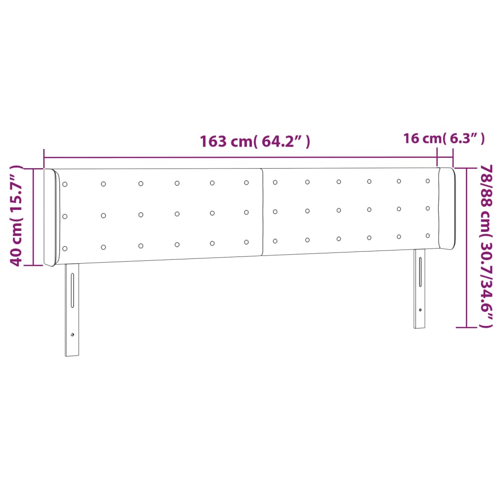 Cabeceira cama c/ abas couro artificial 163x16x78/88 cm branco