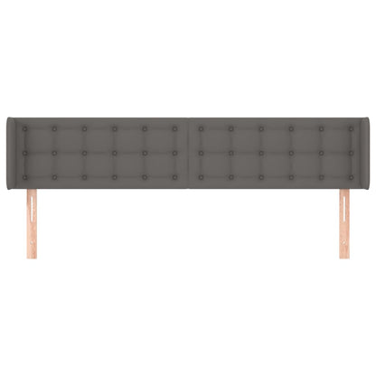 Cabeceira de cama c/ abas couro artificial 163x16x78/88cm cinza