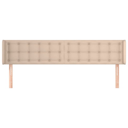 Cabeceira cama abas couro artificial 163x16x78/88 cm cappuccino