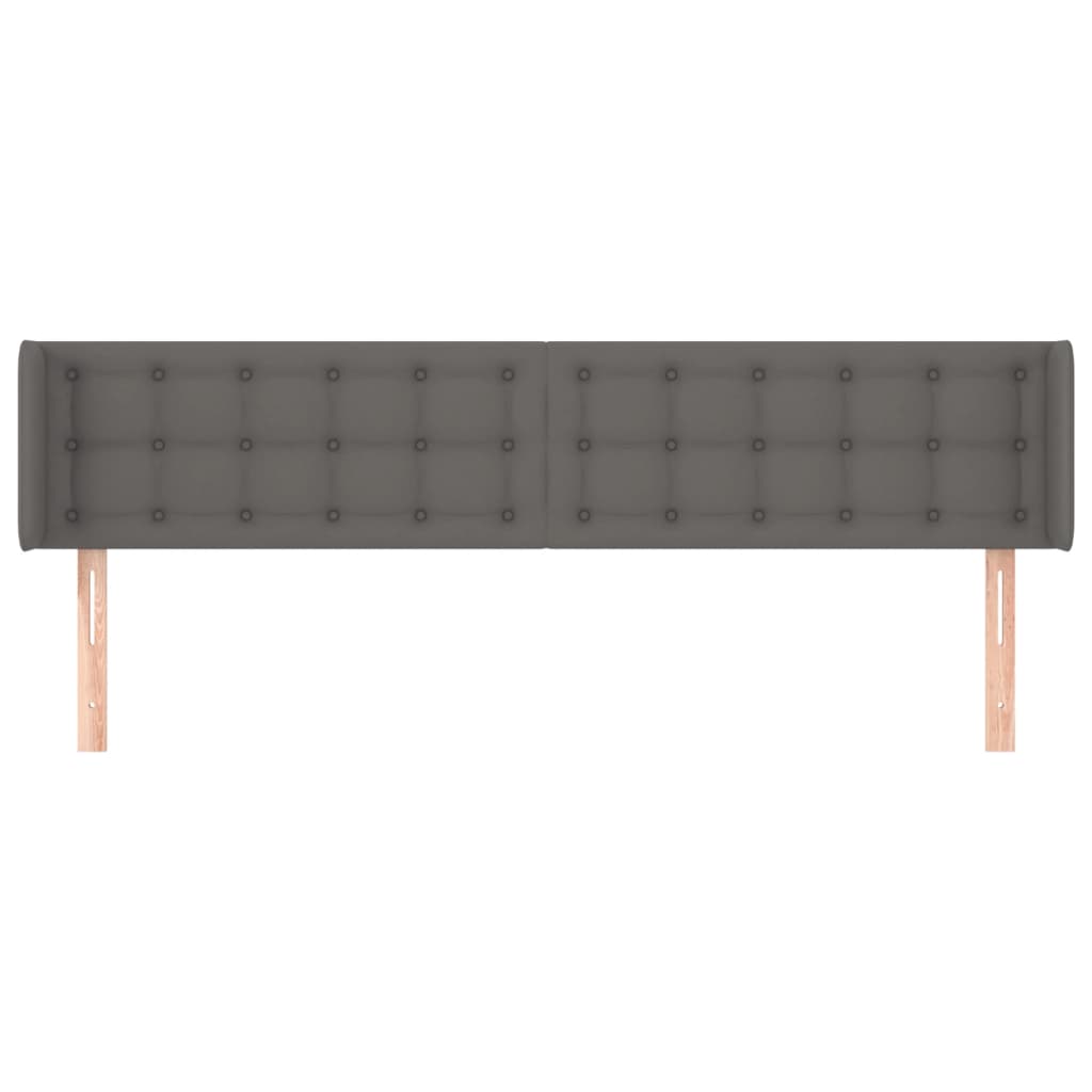 Cabeceira cama abas couro artificial 183x16x78/88 cm cinzento