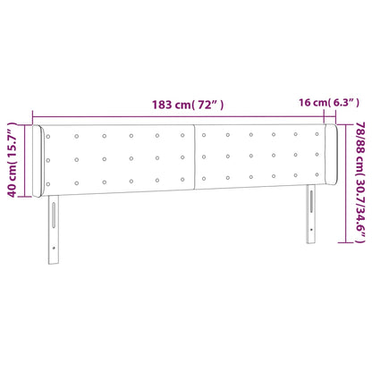 Cabeceira cama abas couro artificial 183x16x78/88 cm cinzento