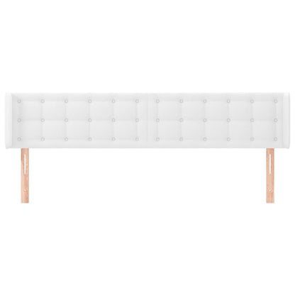 Cabeceira cama c/ abas couro artificial 203x16x78/88 cm branco