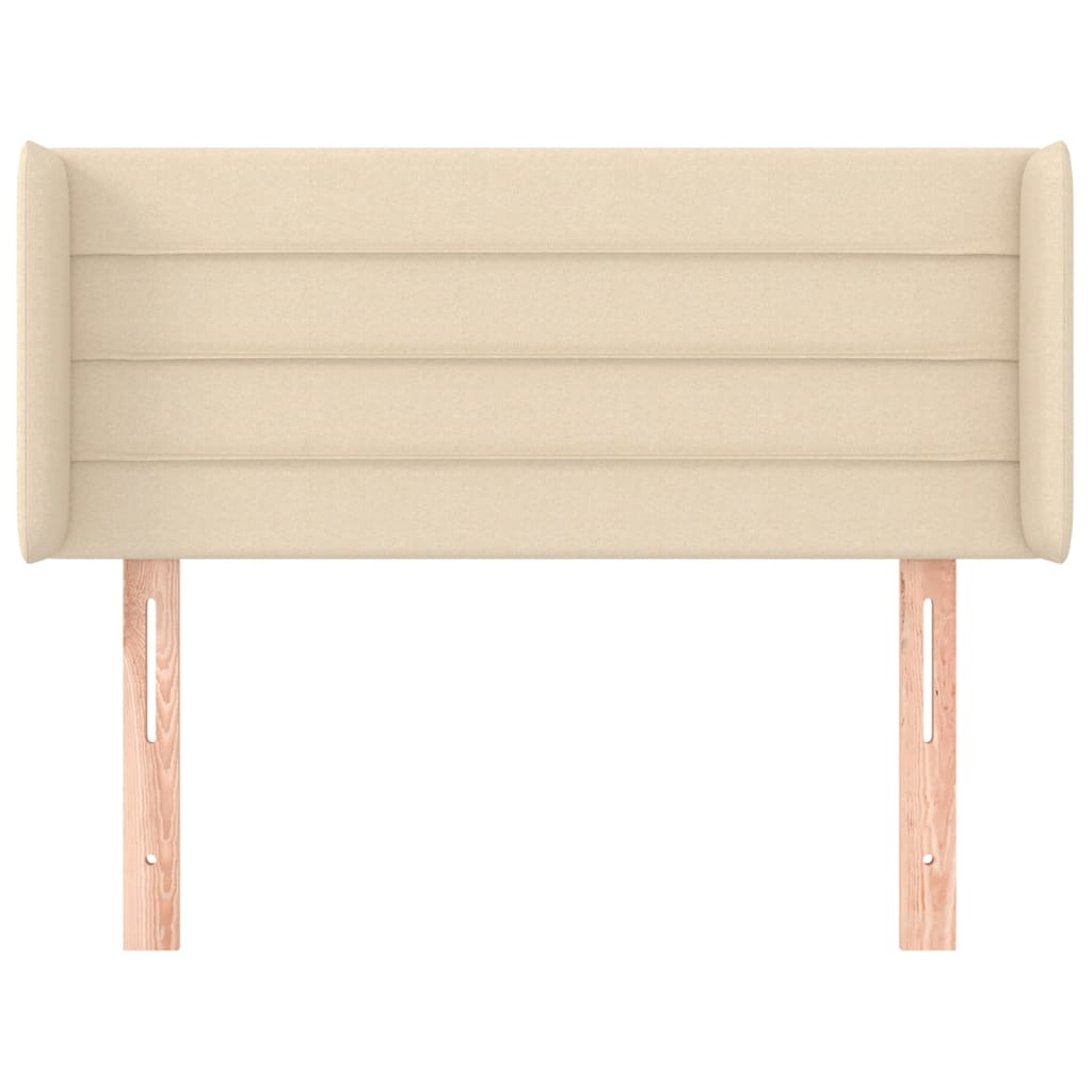 Cabeceira de cama c/ abas tecido 83x16x78/88 cm creme