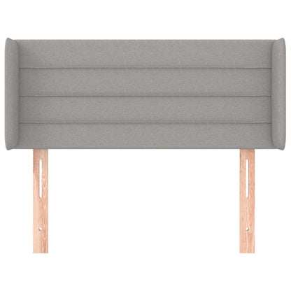 Cabeceira de cama c/ abas tecido 93x16x78/88 cm cinzento-claro