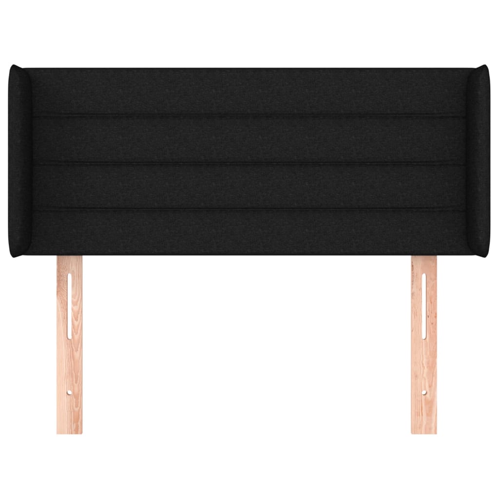 Cabeceira de cama c/ abas tecido 93x16x78/88 cm preto