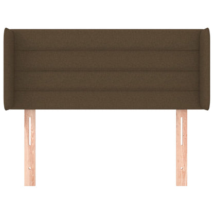 Cabeceira de cama c/ abas tecido 93x16x78/88 cm castanho-escuro