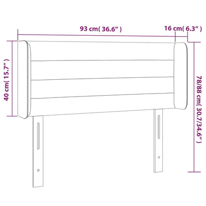 Cabeceira de cama c/ abas tecido 93x16x78/88 cm castanho-escuro