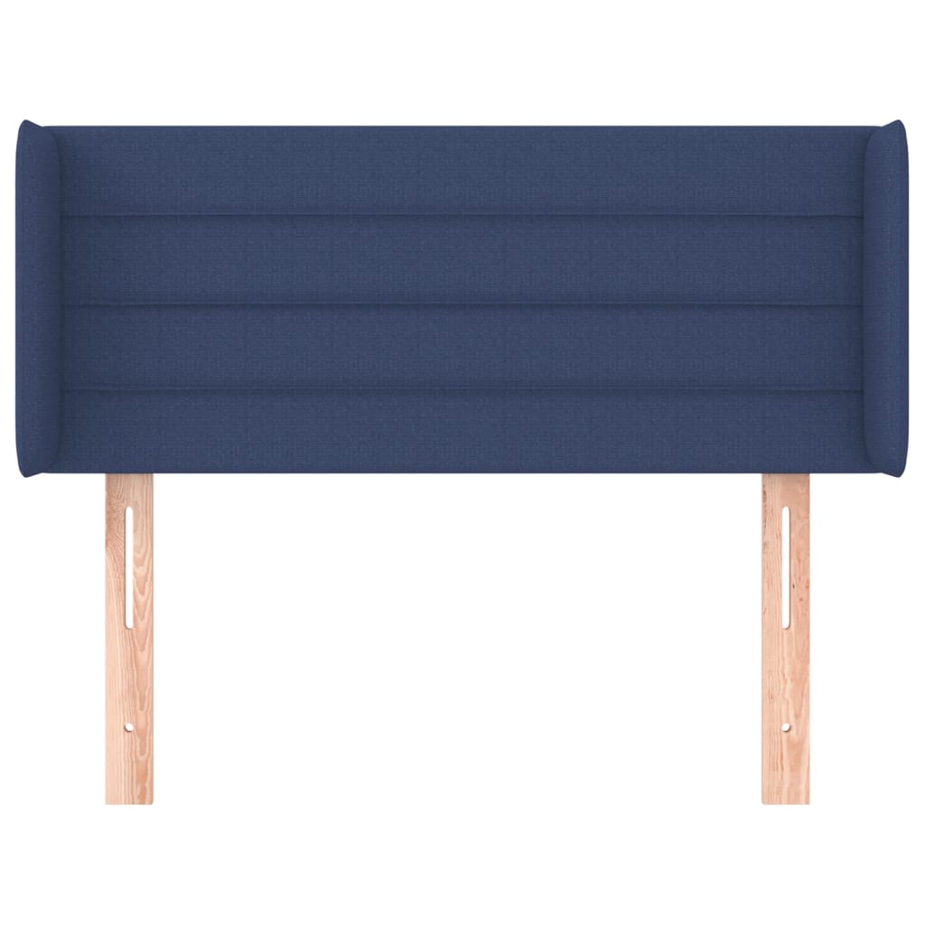 Cabeceira de cama c/ abas tecido 103x16x78/88 cm azul