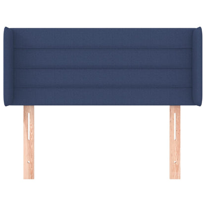 Cabeceira de cama c/ abas tecido 103x16x78/88 cm azul