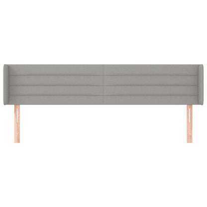 Cabeceira de cama c/ abas tecido 183x16x78/88 cm cinzento-claro