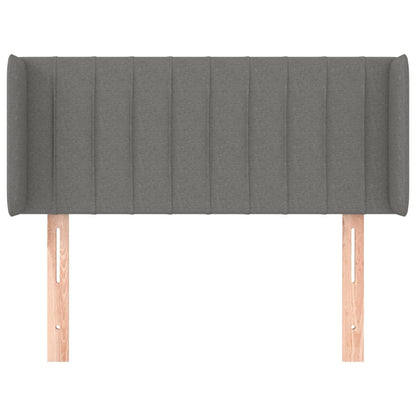 Cabeceira de cama c/ abas tecido 83x16x78/88 cm cinzento-escuro