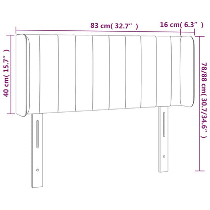 Cabeceira de cama c/ abas tecido 83x16x78/88 cm castanho